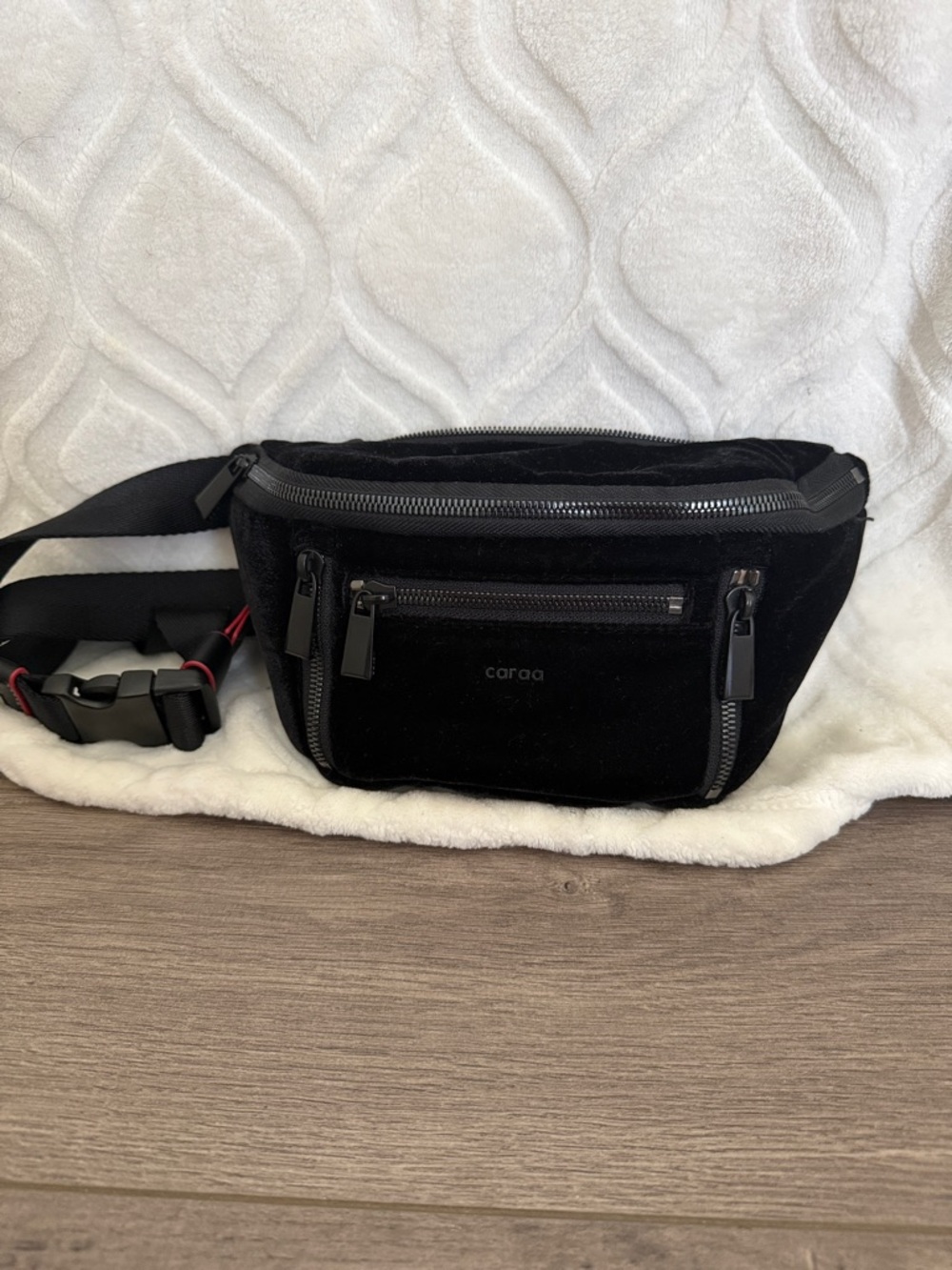 Caraa X Free People Black Velvet Belt Bag